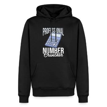 Comptable Conseiller fiscal - Sweat à capuche Premium bio Homme - noir - Devant - Nico (187cm)