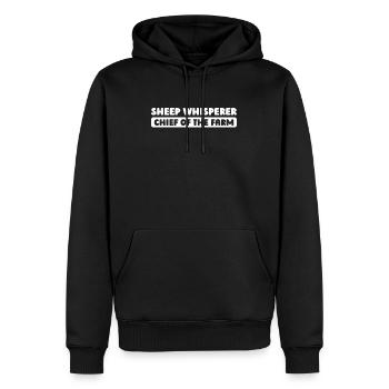 Shepherd Sheep Chief of the Farm - Men’s Premium Organic Hoodie - black - Front - Nico (187cm)