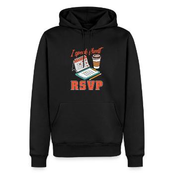 Organisateur d’événements - Sweat à capuche Premium bio Homme - noir - Devant - Nico (187cm)
