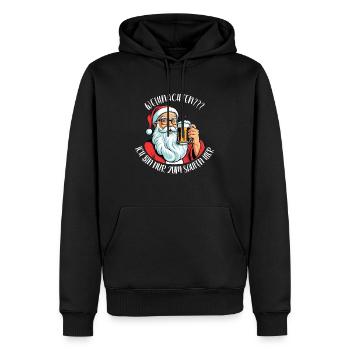 Weihnachten? Ich bin nur zum Saufen hier fun xmas - Männer Premium Bio Hoodie - Schwarz - Vorne - Nico (187cm)