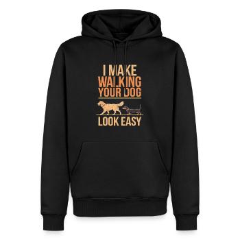Maître-chien - Sweat à capuche Premium bio Homme - noir - Devant - Nico (187cm)