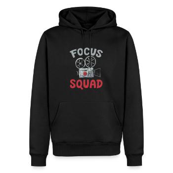 Caméraman Kader - Sweat à capuche Premium bio Homme - noir - Devant - Nico (187cm)