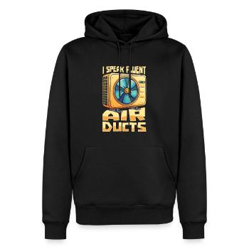 HVAC Technician - Men’s Premium Organic Hoodie - black - Front - Nico (187cm)