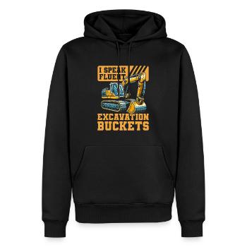 Opérateur d’excavatrice - Sweat à capuche Premium bio Homme - noir - Devant - Nico (187cm)