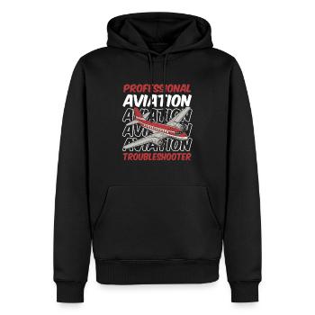 Mécanicien aéronautique - Sweat à capuche Premium bio Homme - noir - Devant - Nico (187cm)