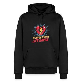 Intensive care nurse - Men’s Premium Organic Hoodie - black - Front - Nico (187cm)