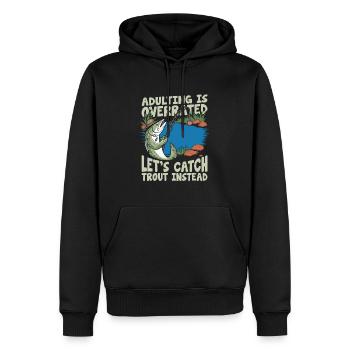 Forellen Angler - Männer Premium Bio Hoodie - Schwarz - Vorne - Nico (187cm)