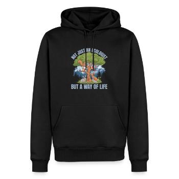 Écologiste - Sweat à capuche Premium bio Homme - noir - Devant - Nico (187cm)