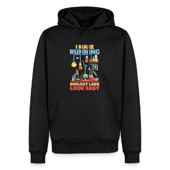 Assistante de laboratoire en biologie - Sweat à capuche Premium bio Homme - noir - Devant - Nico (187cm)