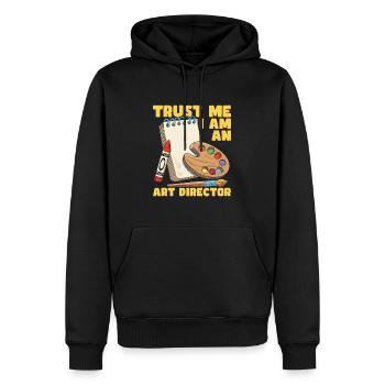 Art Director - Männer Premium Bio Hoodie - Schwarz - Vorne - Nico (187cm)