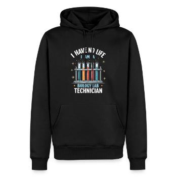 Assistante de laboratoire en biologie - Sweat à capuche Premium bio Homme - noir - Devant - Nico (187cm)