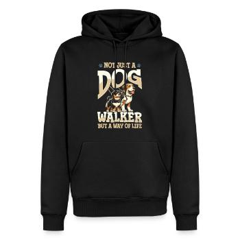 Maître-chien - Sweat à capuche Premium bio Homme - noir - Devant - Nico (187cm)