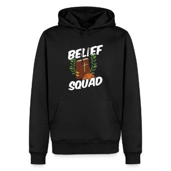 Cadre de prêtre - Sweat à capuche Premium bio Homme - noir - Devant - Nico (187cm)