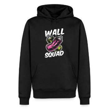 Escouade muraliste - Sweat à capuche Premium bio Homme - noir - Devant - Nico (187cm)