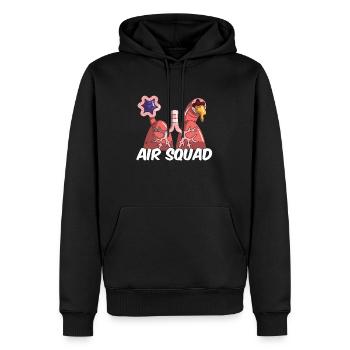 Atemtherapeut Kader - Männer Premium Bio Hoodie - Schwarz - Vorne - Nico (187cm)