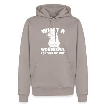 Capybara Wasserschwein Fucked Up Day - Männer Premium Bio Hoodie - Taupe - Vorne - Nico (187cm)