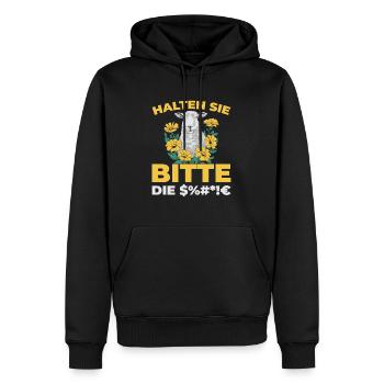 Moutons, taisez-vous, s’il vous plaît - Sweat à capuche Premium bio Homme - noir - Devant - Nico (187cm)