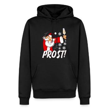 Weihnachtsmann Prost Party Sekt Weihnachten - Männer Premium Bio Hoodie - Schwarz - Vorne - Nico (187cm)