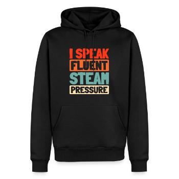 Opérateurs de chaudières - Sweat à capuche Premium bio Homme - noir - Devant - Nico (187cm)