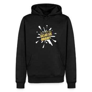 Sei eine Möwe scheiss drauf - Männer Premium Bio Hoodie - Schwarz - Vorne - Nico (187cm)