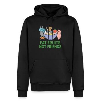 Alimentation végétalienne - Sweat à capuche Premium bio Homme - noir - Devant - Nico (187cm)