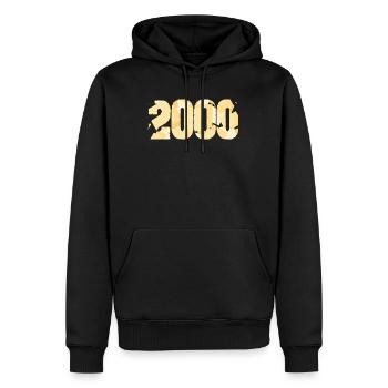 2000 - Männer Premium Bio Hoodie - Schwarz - Vorne - Nico (187cm)