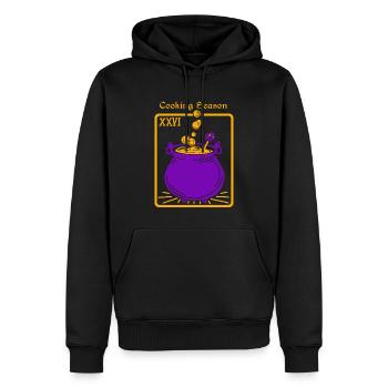 Carte de tarot de sorcellerie du chaudron d’Halloween - Sweat à capuche Premium bio Homme - noir - Devant - Nico (187cm)