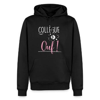 Femme collègue de Ouf, qui déchire - Sweat à capuche Premium bio Homme - noir - Devant - Nico (187cm)