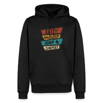 Parachutiste de saut sportif en parachute - Sweat à capuche Premium bio Homme - noir - Devant - Nico (187cm)