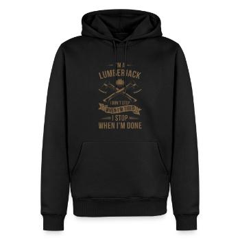 Cadeaux bûcherons et tronçonneuses forestières - Sweat à capuche Premium bio Homme - noir - Devant - Nico (187cm)