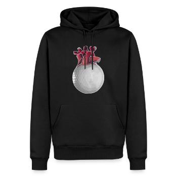Golfer Herz lustiger Golfball Golf Geschenk - Männer Premium Bio Hoodie - Schwarz - Vorne - Nico (187cm)