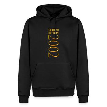 Edition Limitée 2002 - Cadeau du 21e anniversaire - Sweat à capuche Premium bio Homme - noir - Devant - Nico (187cm)