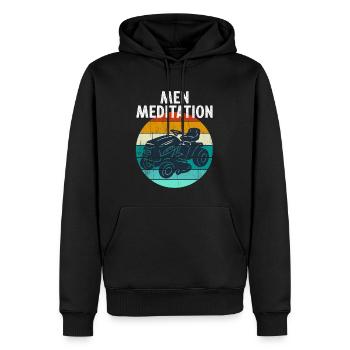 MEN MEDITATION funny lawn mowing lawn tractor - Men’s Premium Organic Hoodie - black - Front - Nico (187cm)