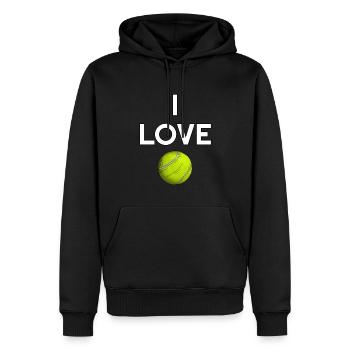 J’adore les fans d’entraînement de club de tennis de tennis - Sweat à capuche Premium bio Homme - noir - Devant - Nico (187cm)