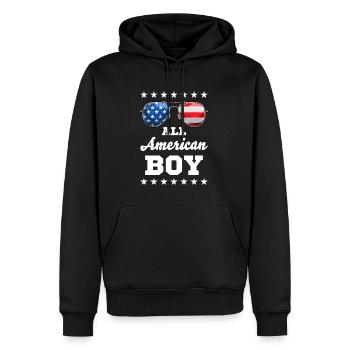 All American Boy 4th Of July Hommes Garçons Enfants Drapeau américain - Sweat à capuche Premium bio Homme - noir - Devant - Nico (187cm)