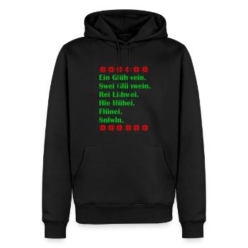 Ein Glühwein swei Glühwein Trinkspruch Weihnachten - Männer Premium Bio Hoodie - Schwarz - Vorne - Nico (187cm)