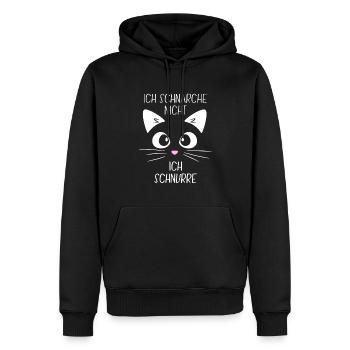 Schlafshirt - Ich schnarche nicht Ich schnurre - Männer Premium Bio Hoodie - Schwarz - Vorne - Nico (187cm)