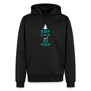 Keep Calm And Do Yoga - Yoga Liebe - Männer Premium Bio Hoodie - Schwarz - Vorne - Nico (187cm)