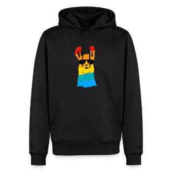 Lama Alpaka Bunt Lamaliebe Tierfreunde Geschenk - Männer Premium Bio Hoodie - Schwarz - Vorne - Nico (187cm)