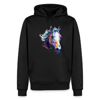 Wunderschönes Pferdekopf-Mosaik-Design - Männer Premium Bio Hoodie - Schwarz - Vorne - Nico (187cm)
