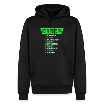 DER PERFEKTE TAG - Gamer die zocken 24 / 7 - Männer Premium Bio Hoodie - Schwarz - Vorne - Nico (187cm)
