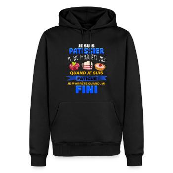 Je suis patissier Et J'Aime ça Cadeau Homme - Sweat à capuche Premium bio Homme - noir - Devant - Nico (187cm)
