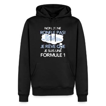 Je rêve que Je suis une formule1 - Sweat à capuche Premium bio Homme - noir - Devant - Nico (187cm)