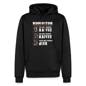Mon quotidien de pâtissier - Sweat à capuche Premium bio Homme - noir - Devant - Nico (187cm)