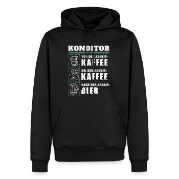 Mon quotidien de pâtissier - Sweat à capuche Premium bio Homme - noir - Devant - Nico (187cm)