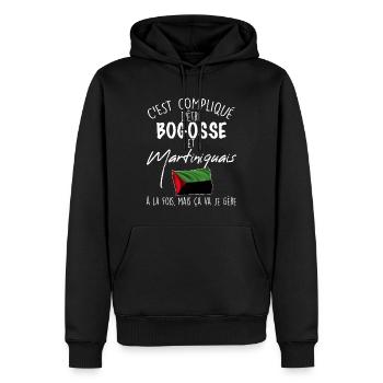 Flagge Martinique Bogosse Humor Papa Et Fils - Männer Premium Bio Hoodie - Schwarz - Vorne - Nico (187cm)