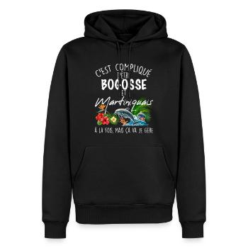 Martinique Homme Bogosse Geschenk Papa Tonton - Männer Premium Bio Hoodie - Schwarz - Vorne - Nico (187cm)
