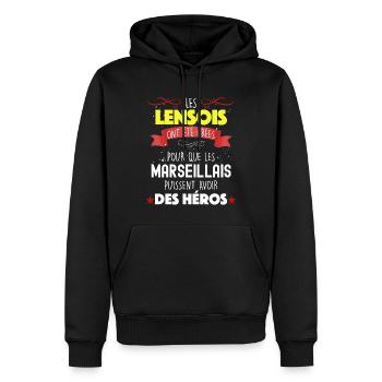 Lens Homme Papa Tonton Fan De Foot - Sweat à capuche Premium bio Homme - noir - Devant - Nico (187cm)