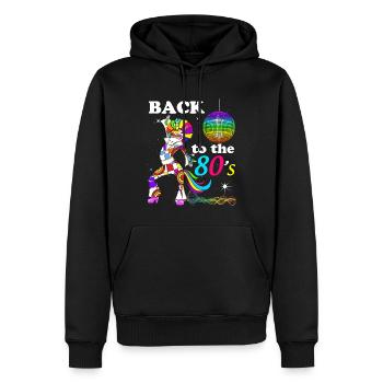 Generation 80er Jahre Vintage Einhorn - Männer Premium Bio Hoodie - Schwarz - Vorne - Nico (187cm)