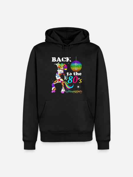 Génération Années 80 Vintage Licorne - Sweat à capuche Premium bio Homme - noir